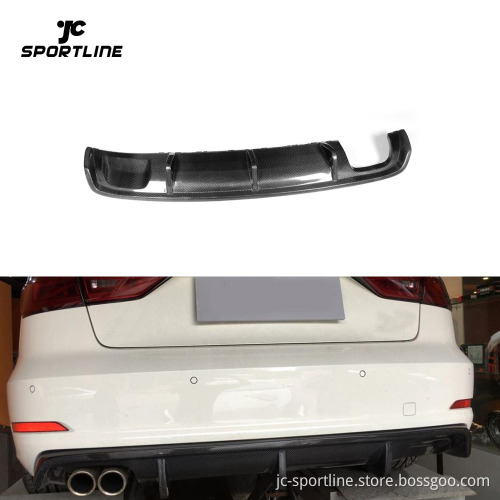 Carbon Fiber Rear Diffuser for Audi A3 8V 4-Door Sedan 2014-2016 Fit Base Model